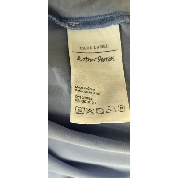 & other stories Womens XS Light Blue Crewneck Short Sleeve T-Shirt - Picture 7 of 8